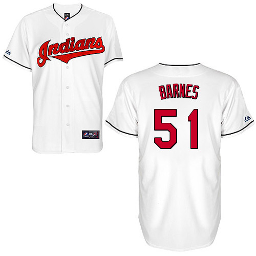 Scott Barnes #51 Youth Baseball Jersey-Cleveland Indians Authentic Home White Cool Base MLB Jersey